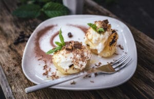 Gegrillte Birne Honig Ricotta Dessert