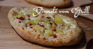 Dinnete vom Grill (Pizzastein) – der schwäbische Flammkuchen Dinnede vom Grill