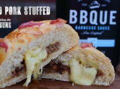 Pulled Pork gefüllte Brötchen mit Bacon Topping