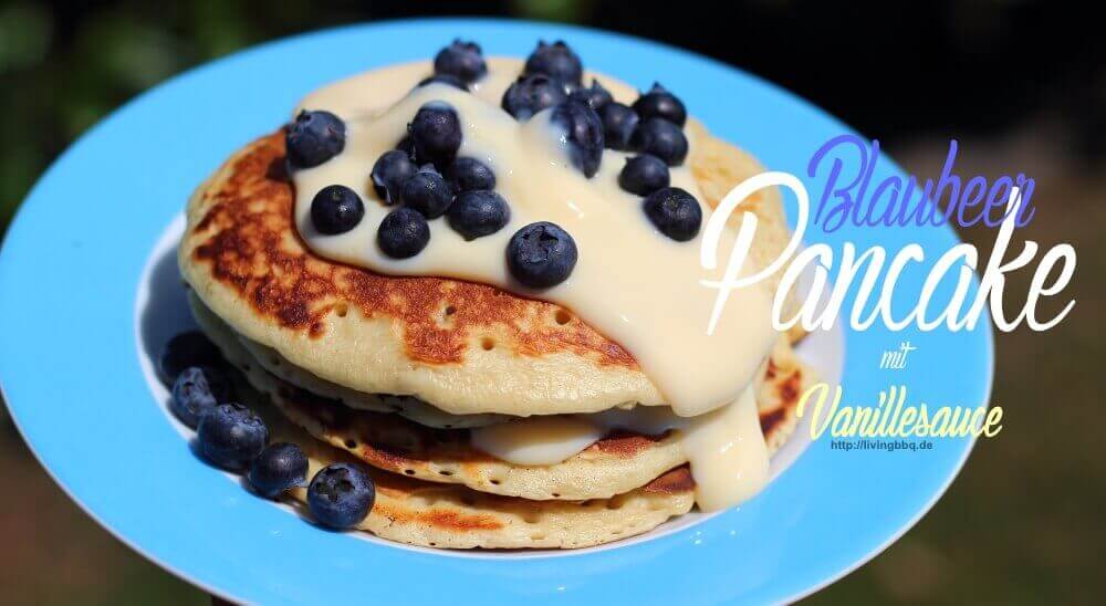 Blaubeer Pancakes von der Plancha