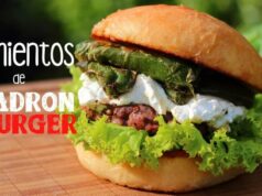 Pimientos de Padron Burger mit Ziegenfrischkäse