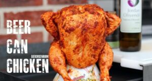 Bierdosenhähnchen oder Beer Can Chicken vom Grill Beer Can Chicken oder Bierdosenhuhn