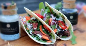 Fingerfood Rezept: Flank Steak Tortilla Wraps grillen Flank Steak Tortilla Wrap