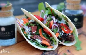 Fingerfood Rezept: Flank Steak Tortilla Wraps grillen Flank Steak Tortilla Wrap