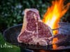 Feuerplatte (Pyron Plate) von Feuerhand – Porterhouse Steak auf der Feuertonne Feuerplatte Pyron Plate T-Bone