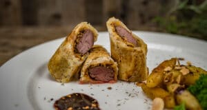 Rehfilet Wellington mit Schupfnudeln