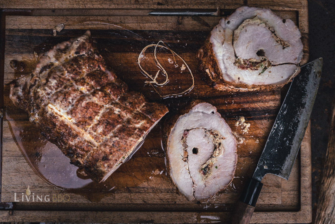 Rezept für Kräuter-Rollbraten vom Grill