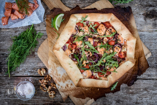 Galette mit Lachs, Tomaten und Frischkäse Galette mit Frischkäse
